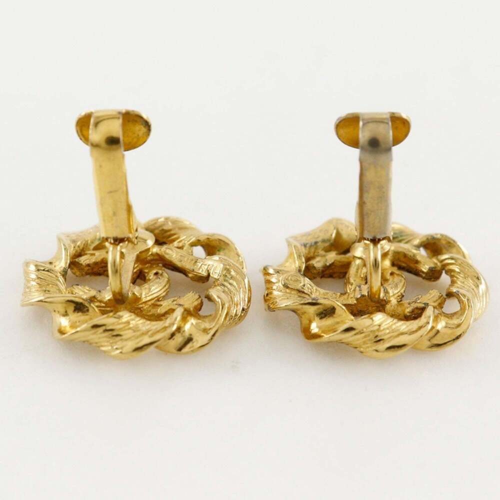 CHANEL Authentic Gold Logo Earrings - Picture 5 of 10